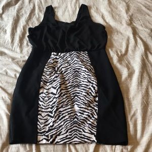 L Express zebra-print dress